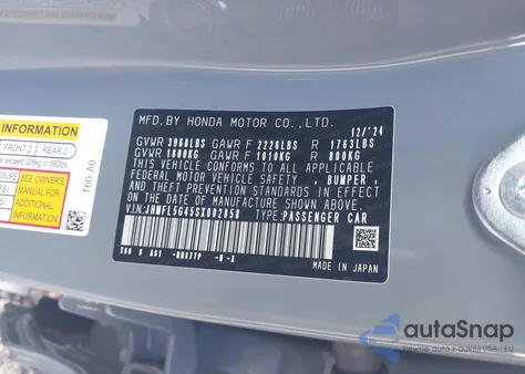 2025 Honda Civic Type R z USA, uszkodzony, nr VIN JHMFL5G45SX002858
